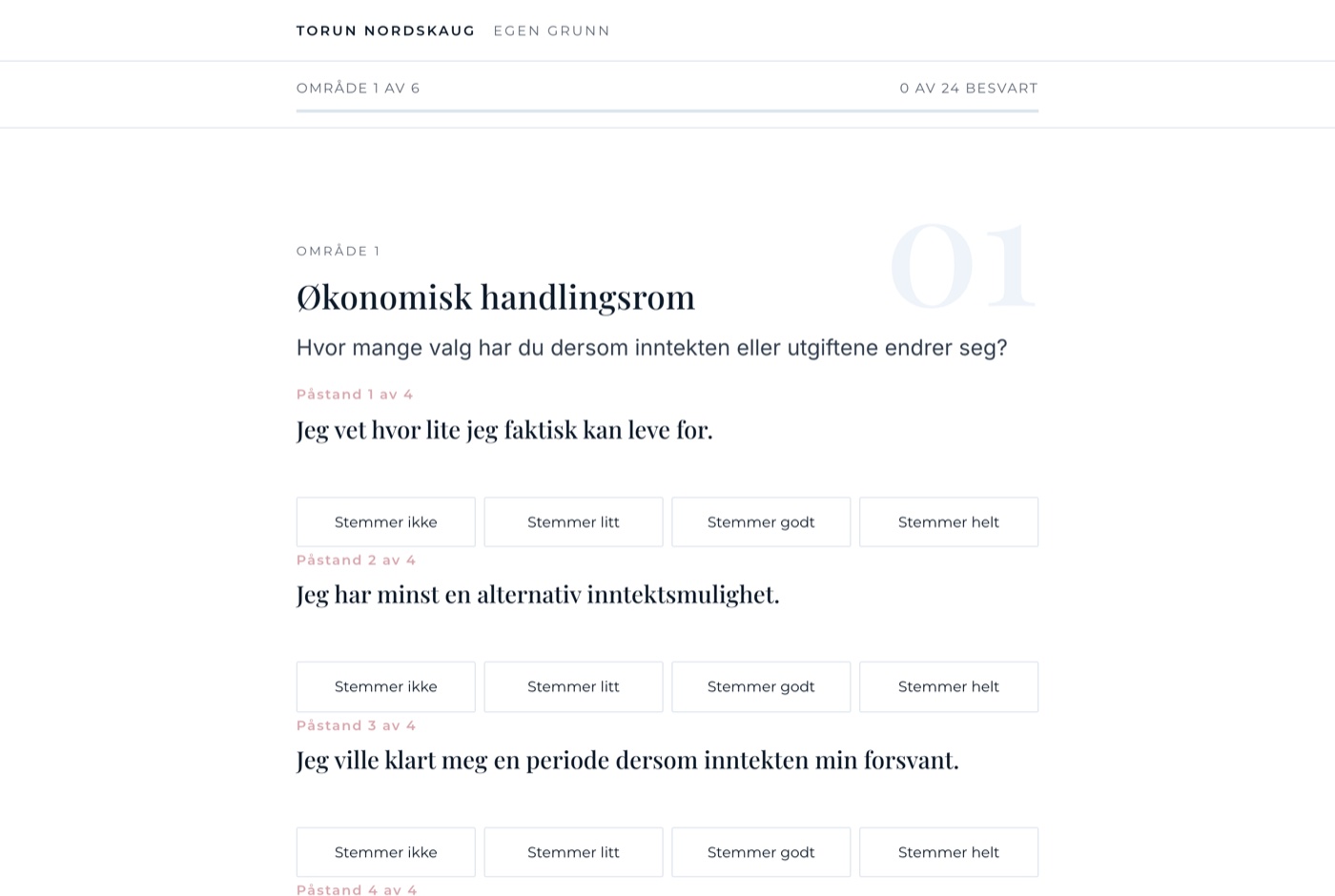 Skjermbilde av verktøyet